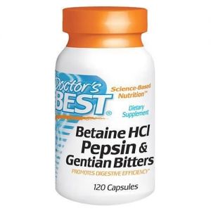 DOCTOR'S BEST - Betaine HCl Pepsin&Gentian Bitters - 120caps.